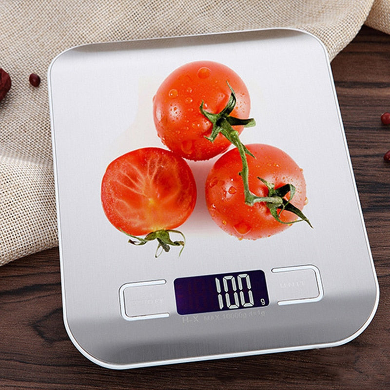 Balança De Cozinha para Alimentos de Aço Inoxidável Digital De Alta Precisão 1g a 10kg