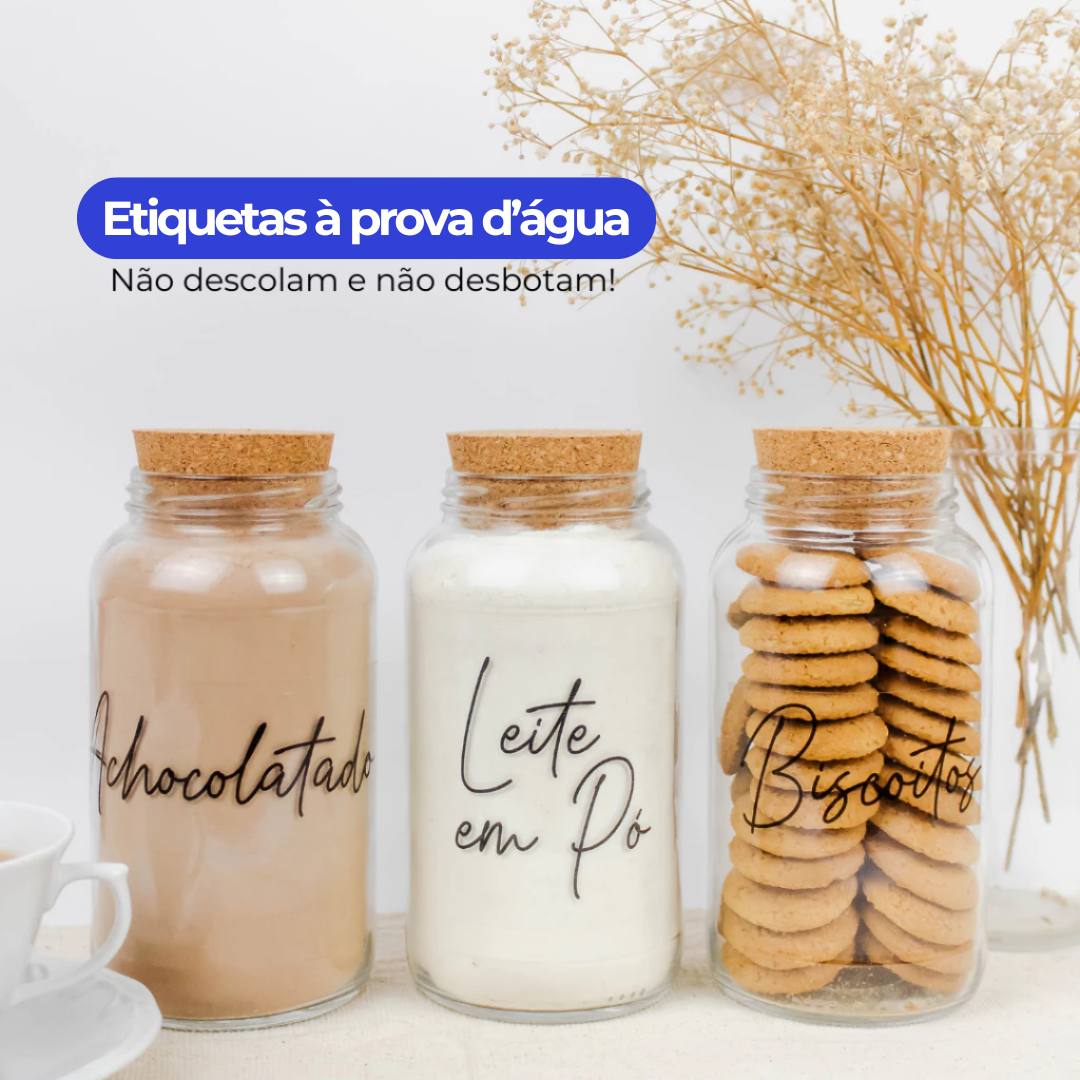 Kit 3 Potes de Vidro Cantinho do Café™